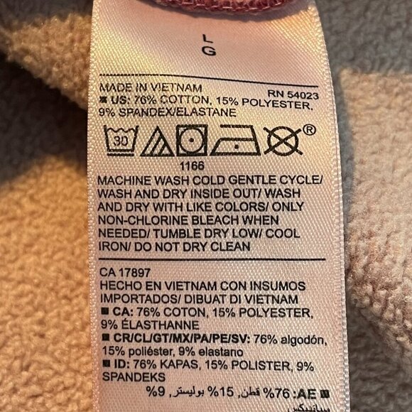 NWT Old Navy Fleece-Lined Hoodie Sweatshirt Rose Boxy Cropped Pullover Womens L - Picture 16 of 16